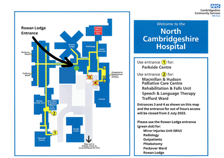 Map of North Cambs Hospital, Wisbech