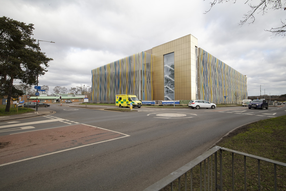 Proposed view of the new multi-storey car park from Gayton Road 