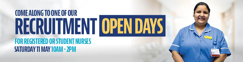 Come along to one of our recruitment open days for registered or student nurses. 20 April 2024 from 10am to 2pm.