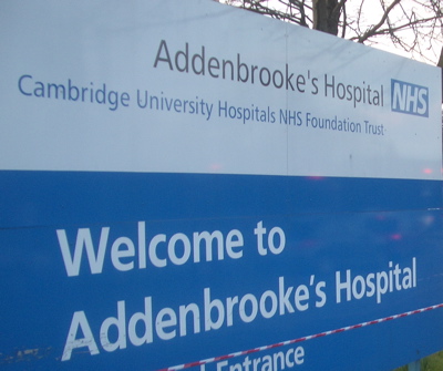 Addenbrooke's Hospital sign